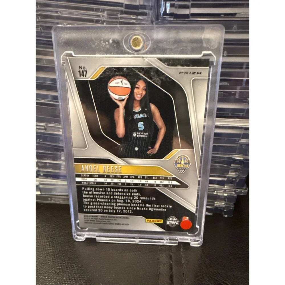 Angel Reese Rookie Card 2024 Panini Prizm WNBA Cracked Ice Image Variation- #147